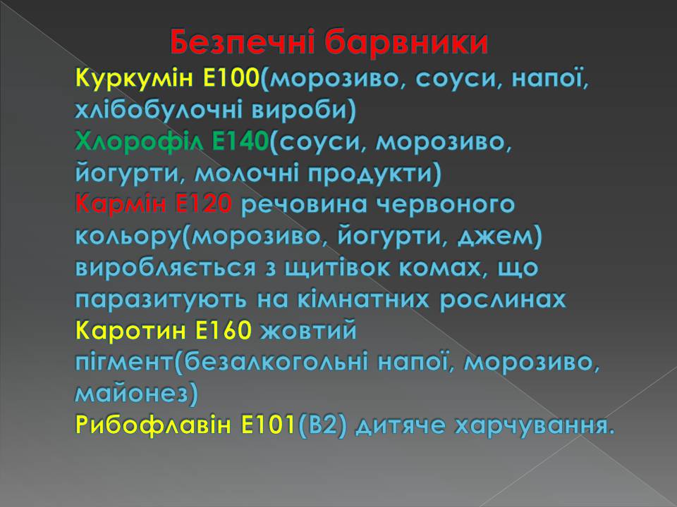 Презентація на тему «Харчові добавки» (варіант 23) - Слайд #12