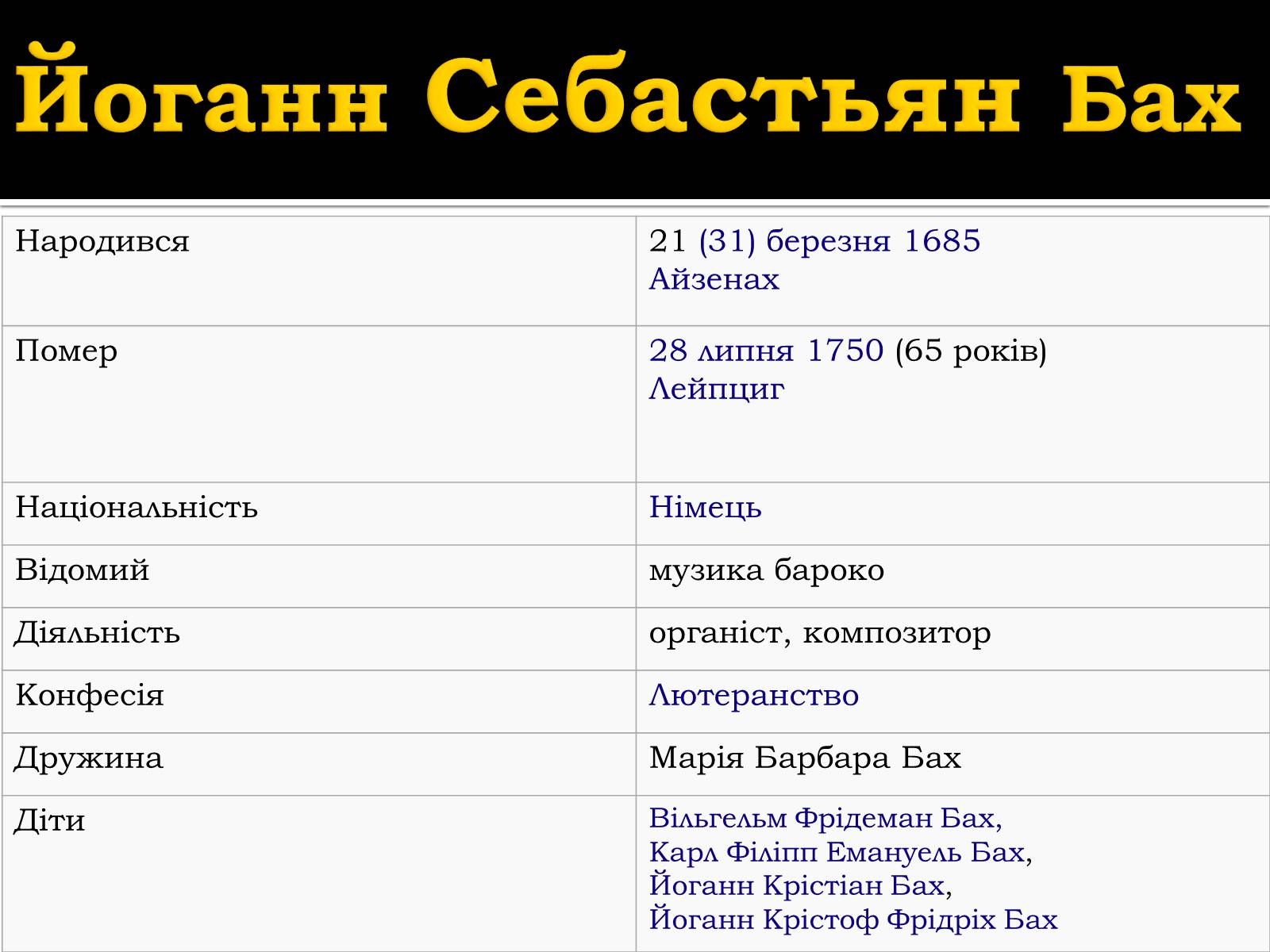 Презентація на тему «Йоганн Себастьян Бах» - Слайд #2