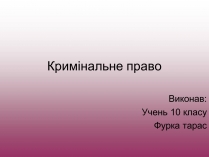 Презентація на тему «Кримінальне право» (варіант 3)