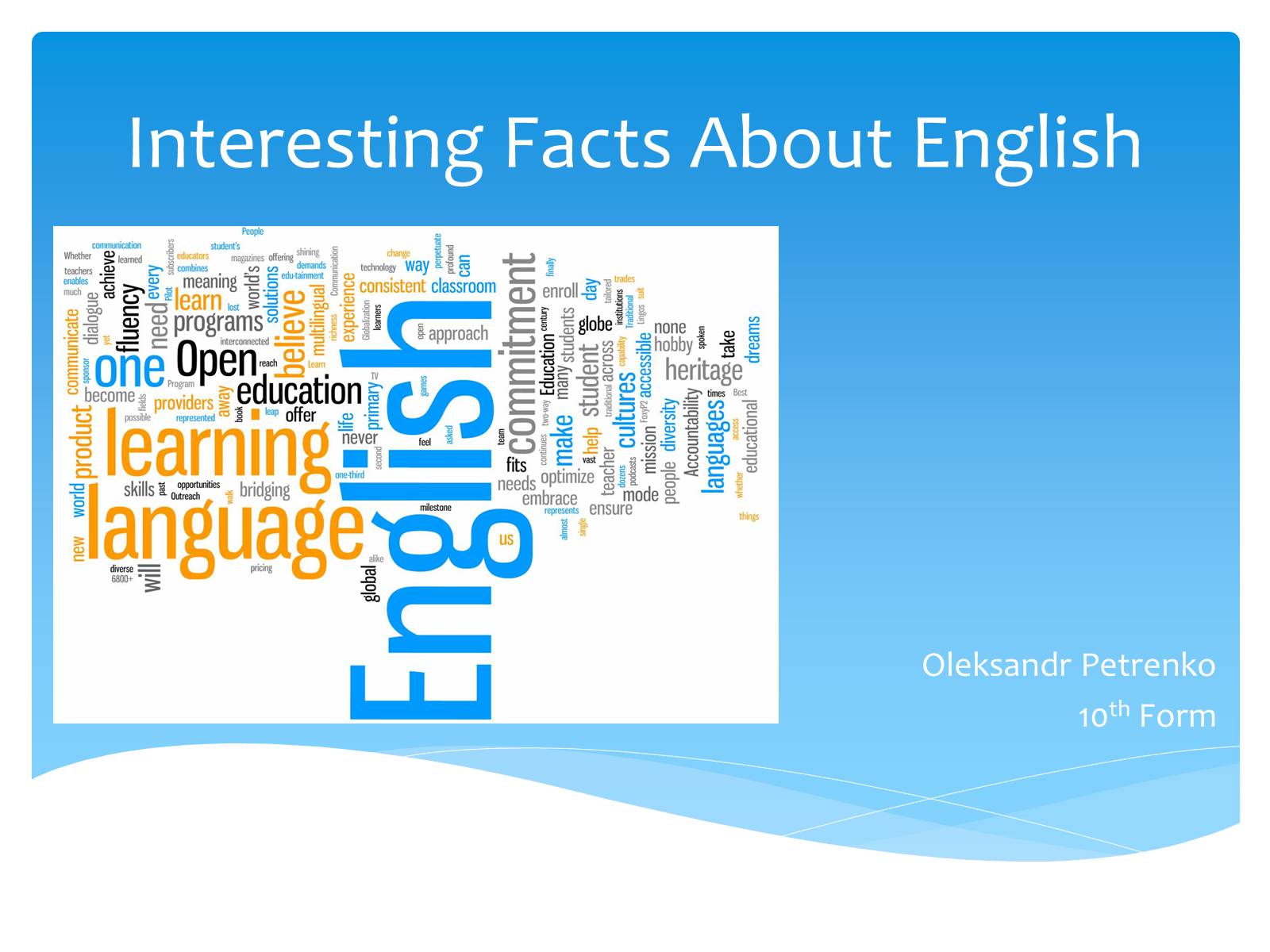 Презентація на тему «Interesting Facts About English» - Слайд #1