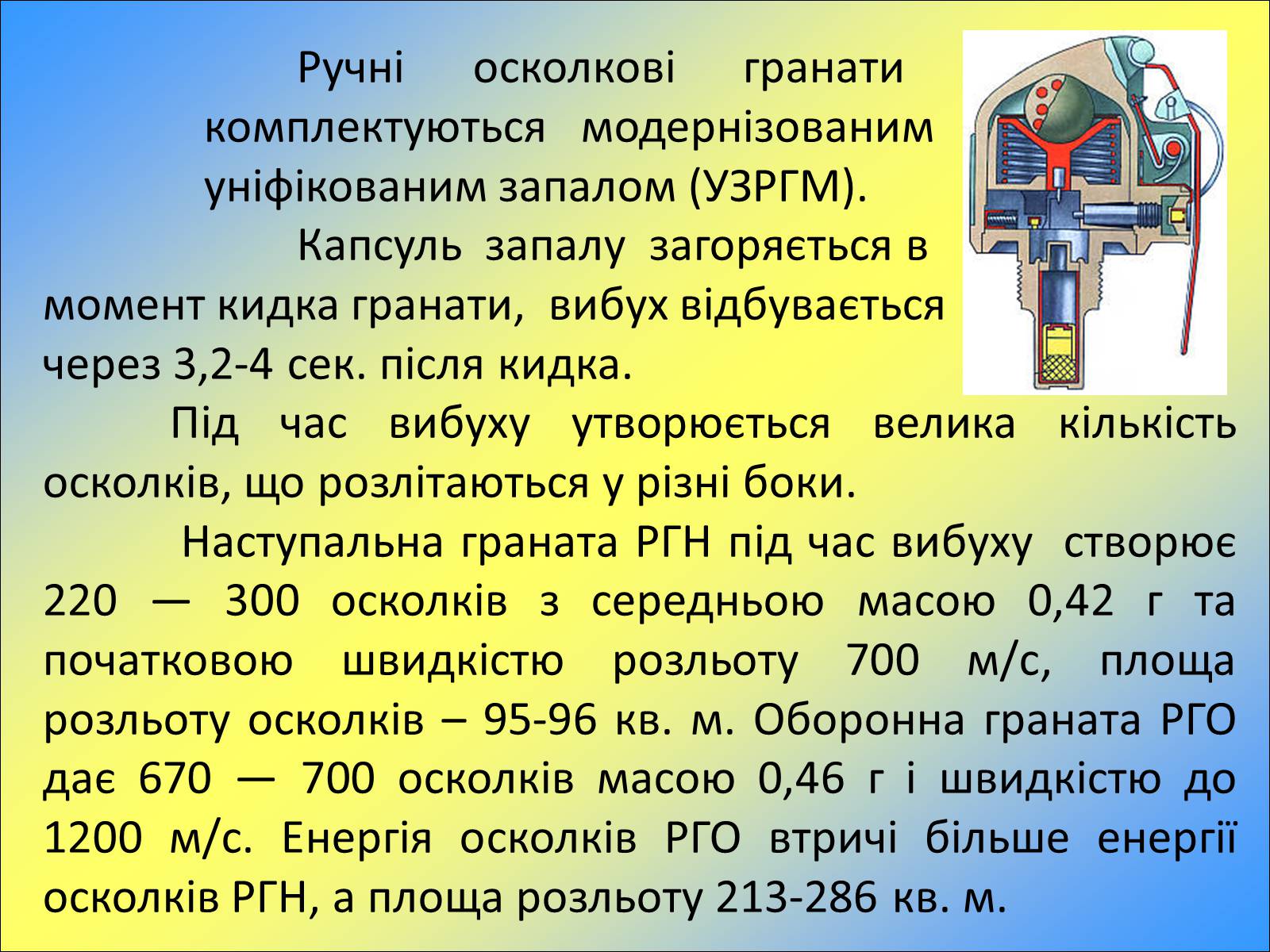 Презентація на тему «Ручні осколкові гранати та поводження з ними» - Слайд #14