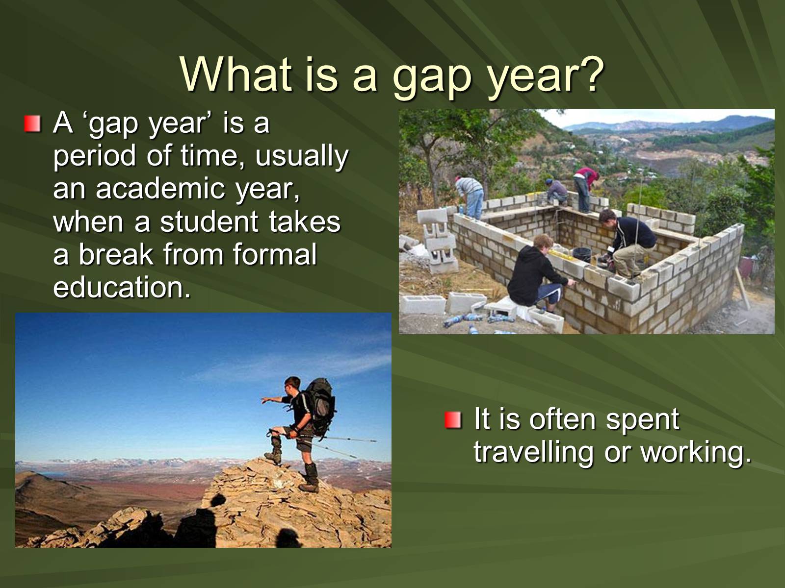 Gap year programs. Gap year. What is a gap year. Gap year презентация. Taking a gap year.