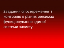 Презентація на тему «Завдання спостереження і контролю в різних режимах функціонування єдиної системи захисту»