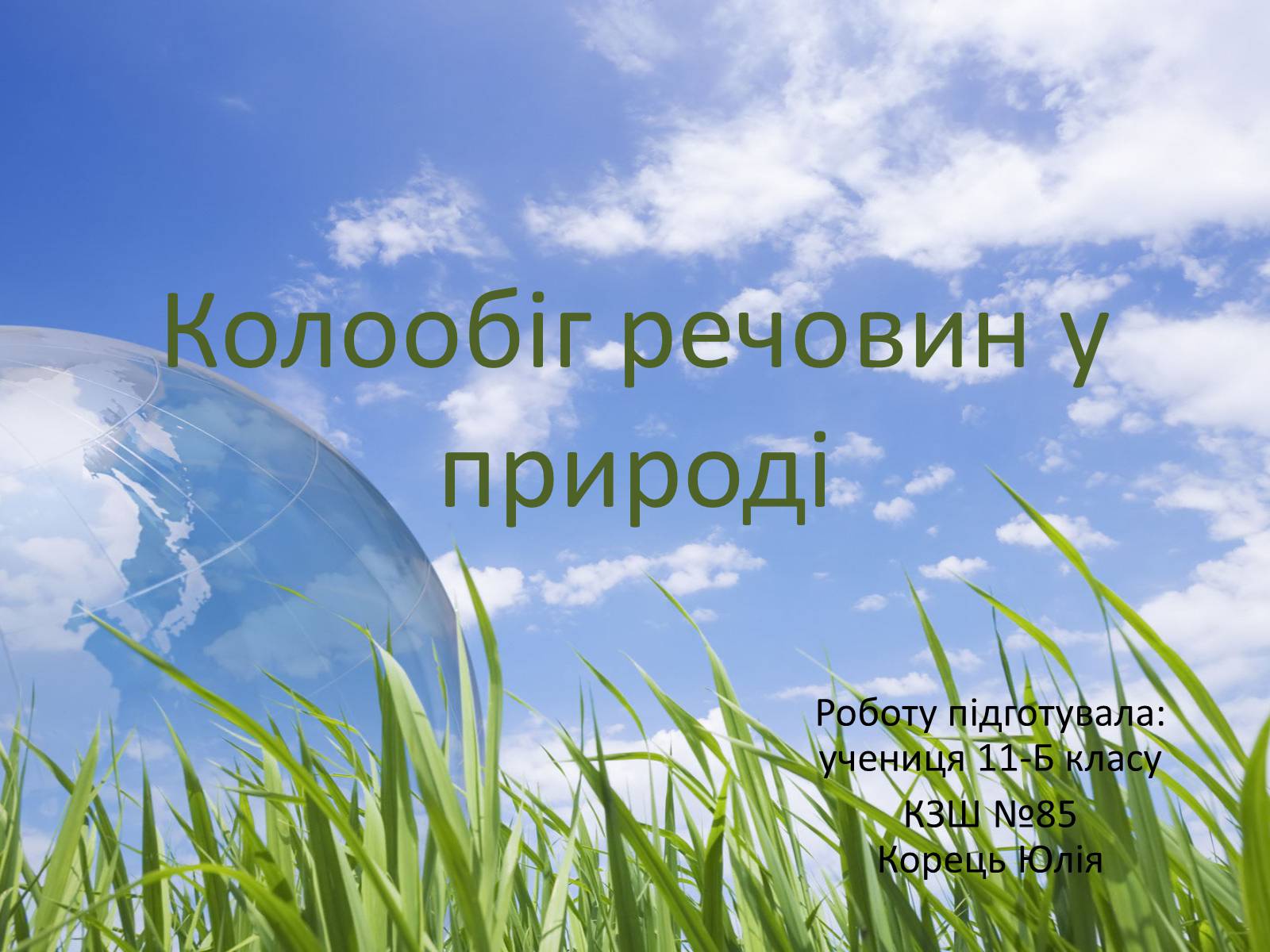 Презентація на тему «Колообіг речовин у природі» (варіант 3) - Слайд #1