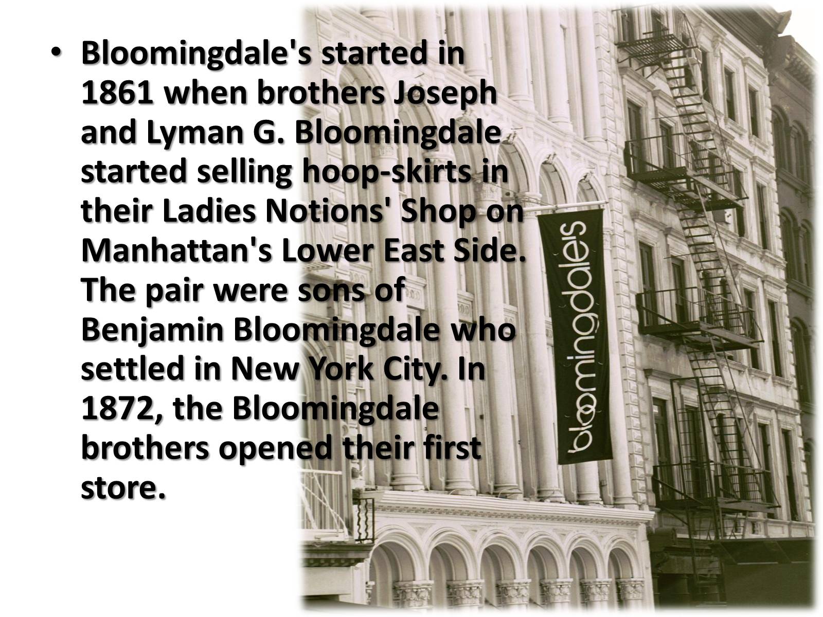 Презентація на тему «Bloomingdale&#8217;s» - Слайд #4