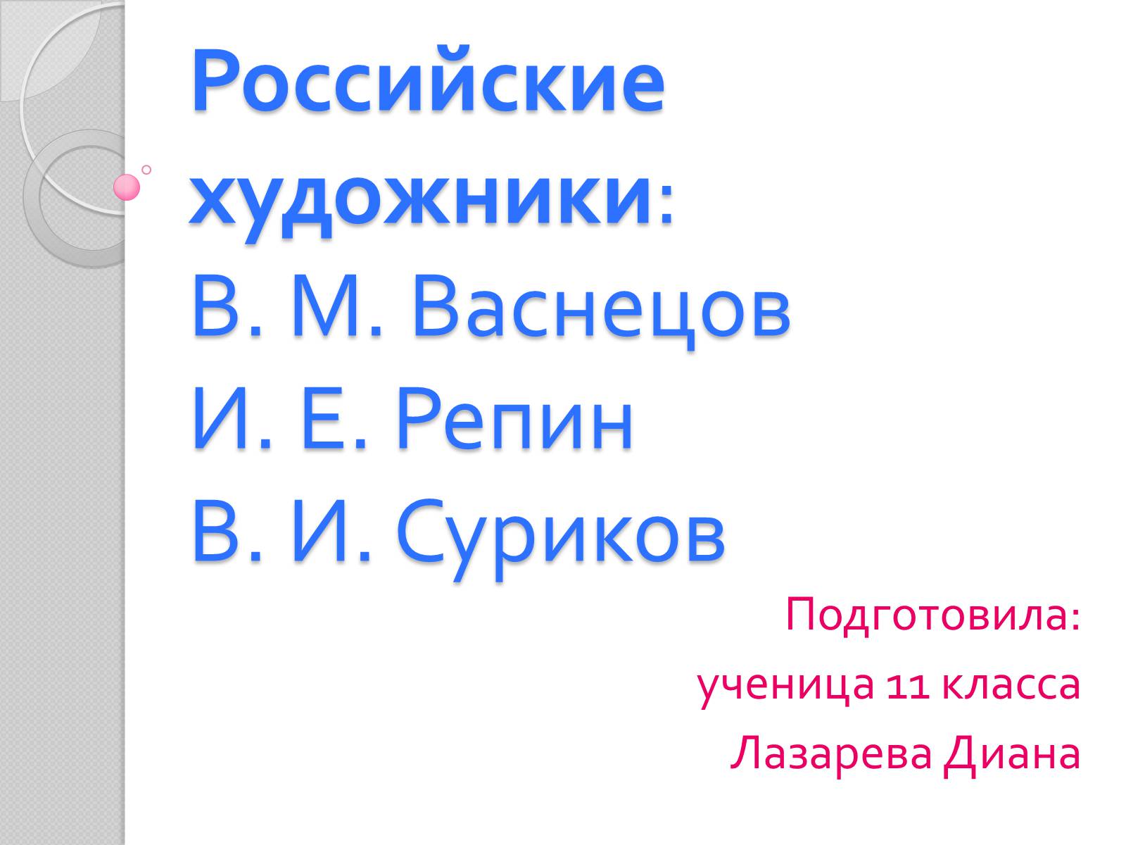 Презентація на тему «Российские художники» - Слайд #1