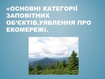 Презентація на тему «Основні категорії заповітних об&#8217;єктів.Уявлення про екомережі»