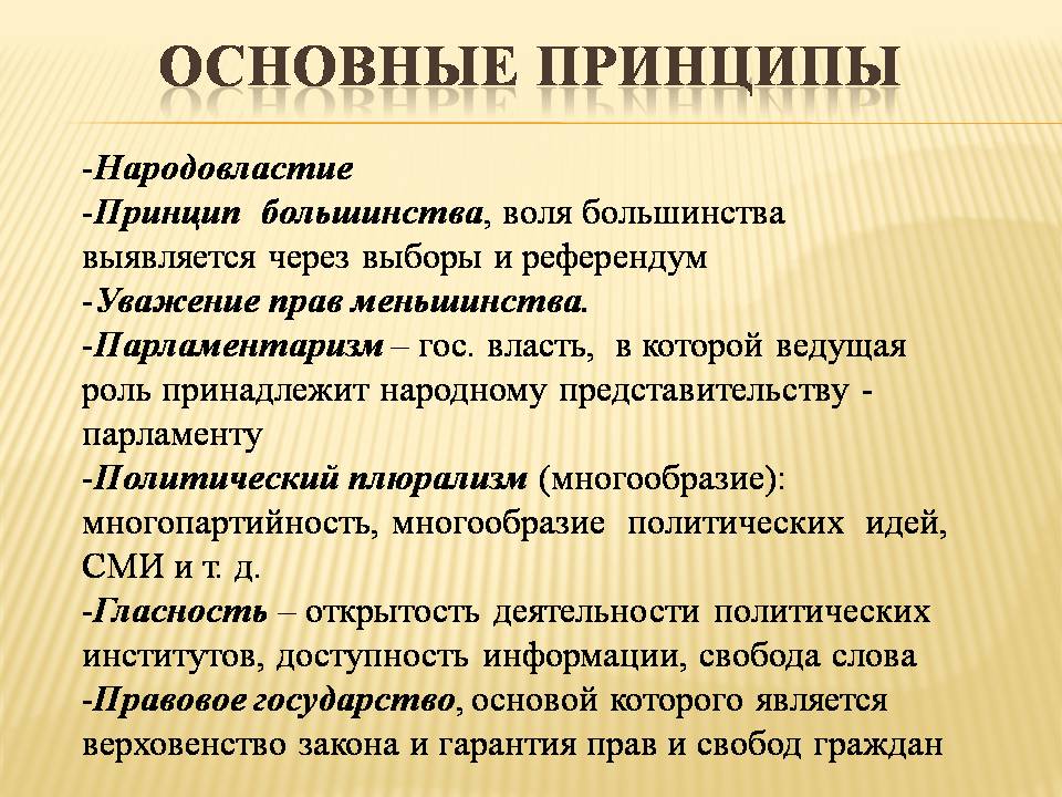 Презентація на тему «Демократия, Её основные принципы и формы» - Слайд #4