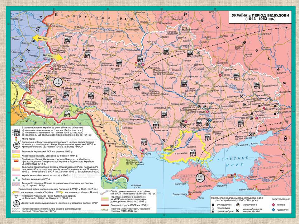 Презентація на тему «Післявоєнна відбудова і розвиток України в 1945 – початку 1950-х» - Слайд #3
