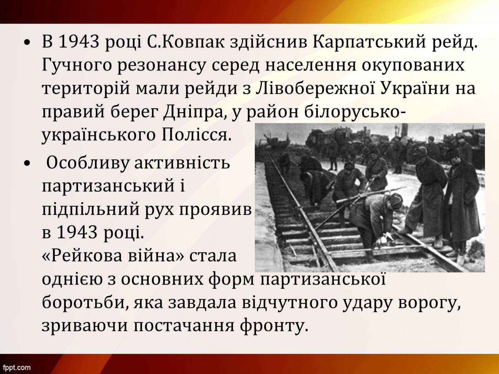 Презентація на тему «Партизанський рух Опору» - Слайд #9