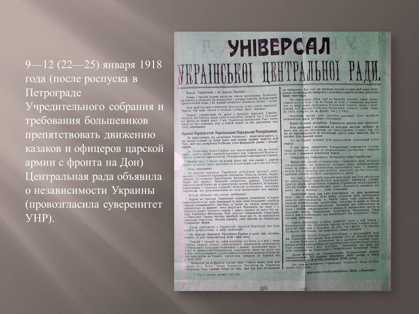 Презентація на тему «Украинская Народная Республика(УНР)» - Слайд #10