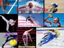 Презентація на тему «Sport in our life» (варіант 2)