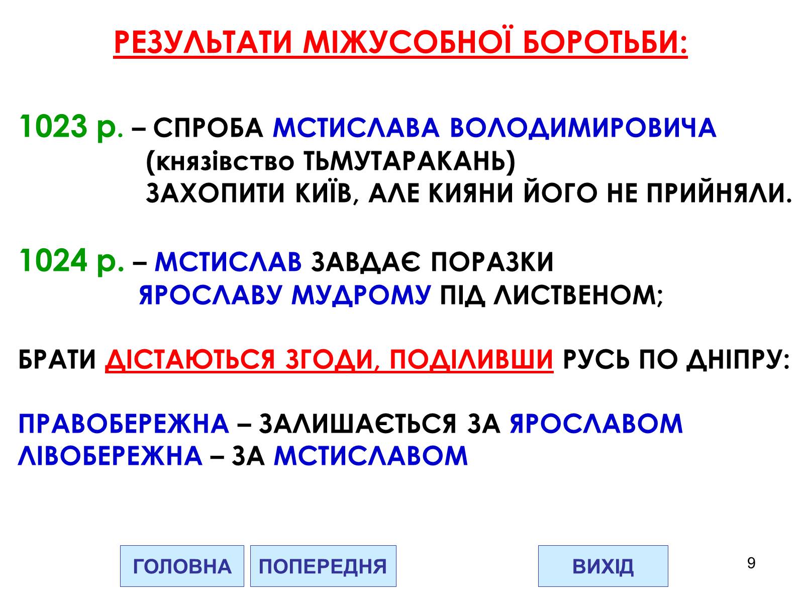 Презентація на тему «Міжусобна боротьба синів Володимира» - Слайд #9