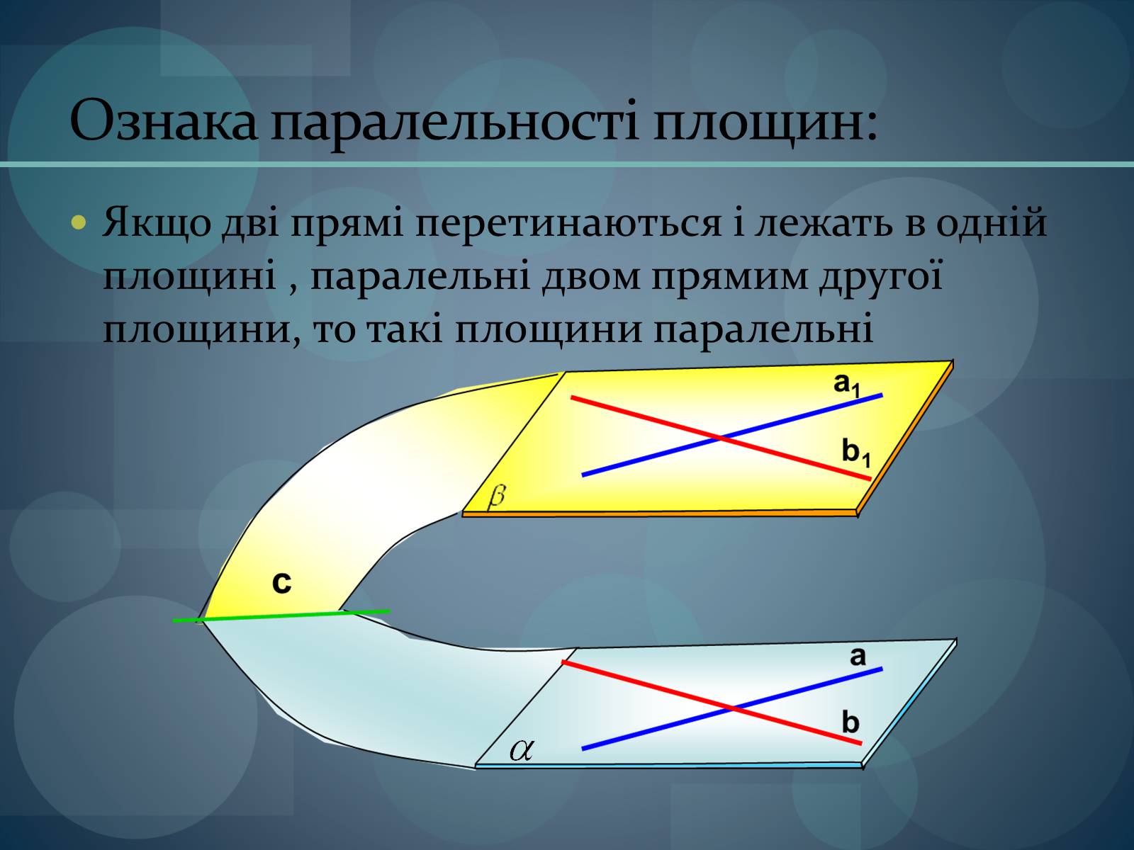 Презентація на тему «Паралельність площин» (варіант 1) - Слайд #3