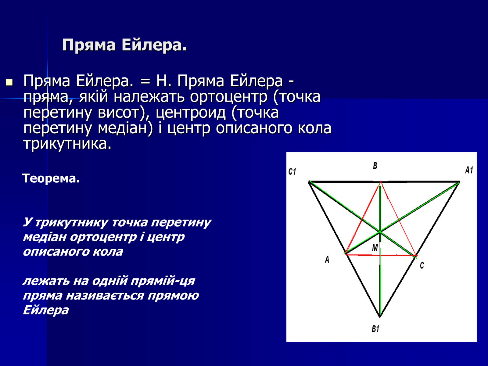 Презентація на тему «Точки Ейлера. Коло дев&#8217;яти точок. Теорема Фейєрбаха» - Слайд #3