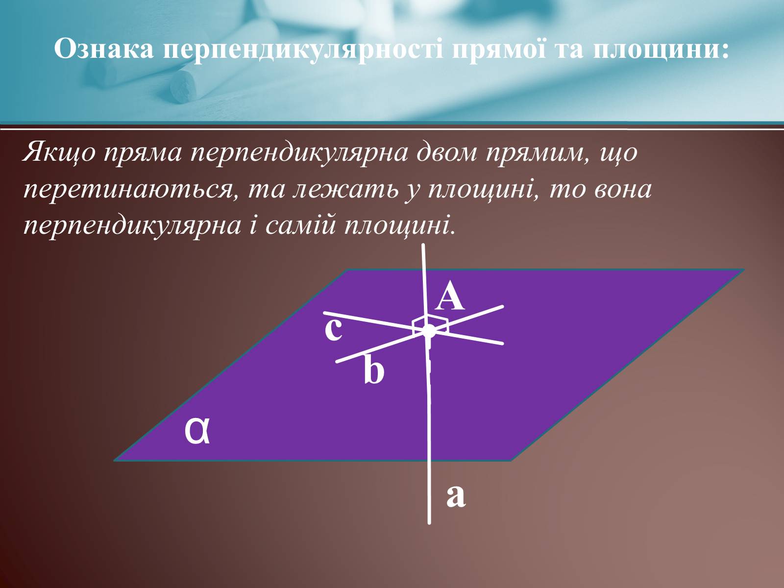 Презентація на тему «Теорема про три перпендикуляри» - Слайд #6