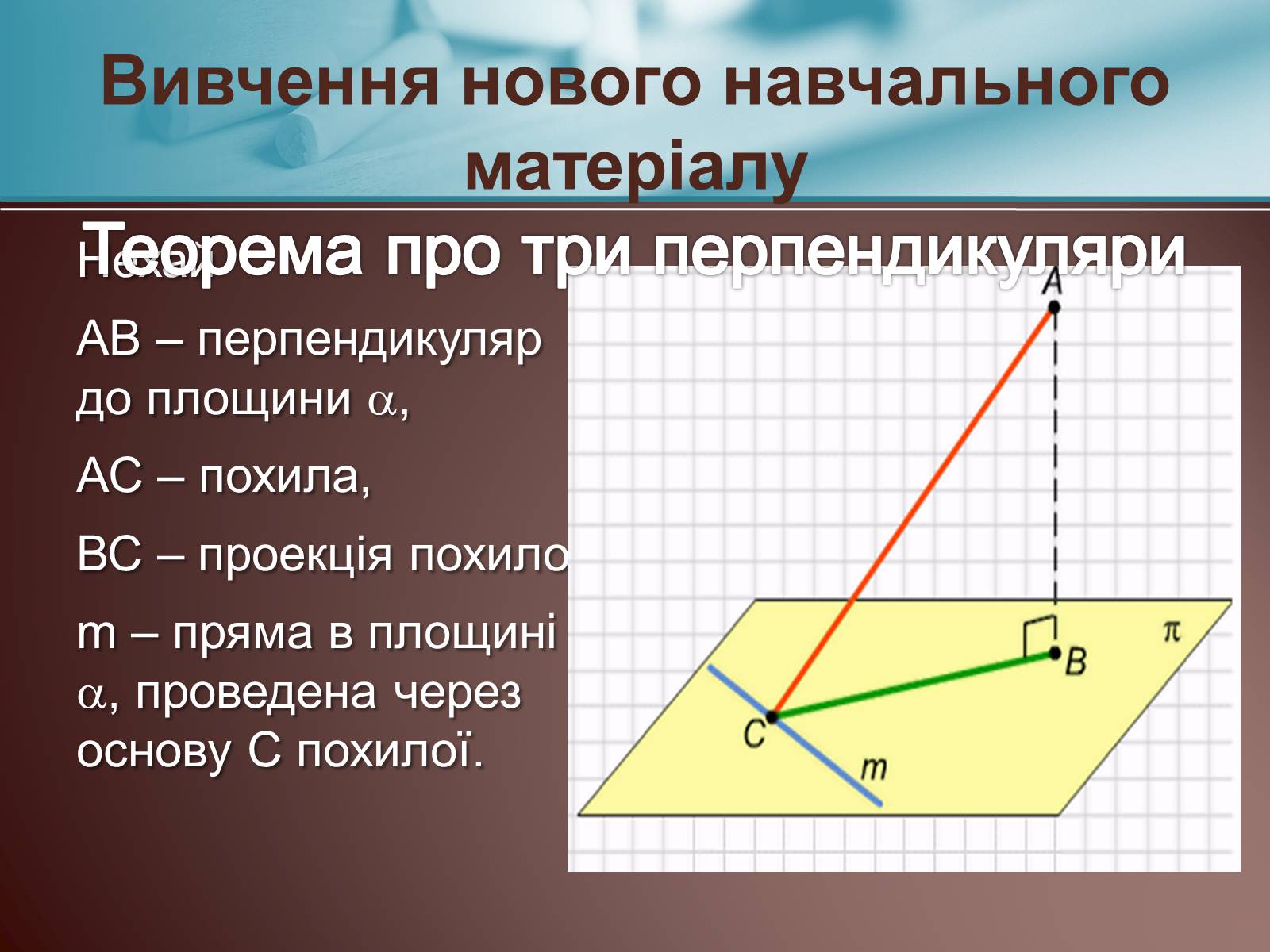 Презентація на тему «Теорема про три перпендикуляри» - Слайд #9