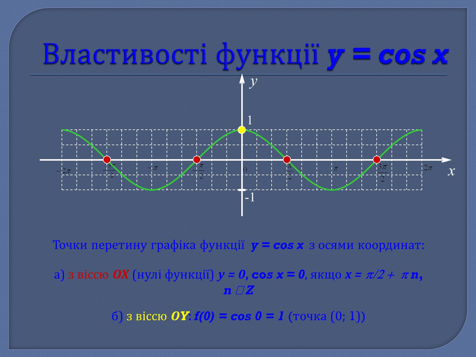 Презентація на тему «Властивості та графіки функцій y=sin x та y=cos x» - Слайд #10