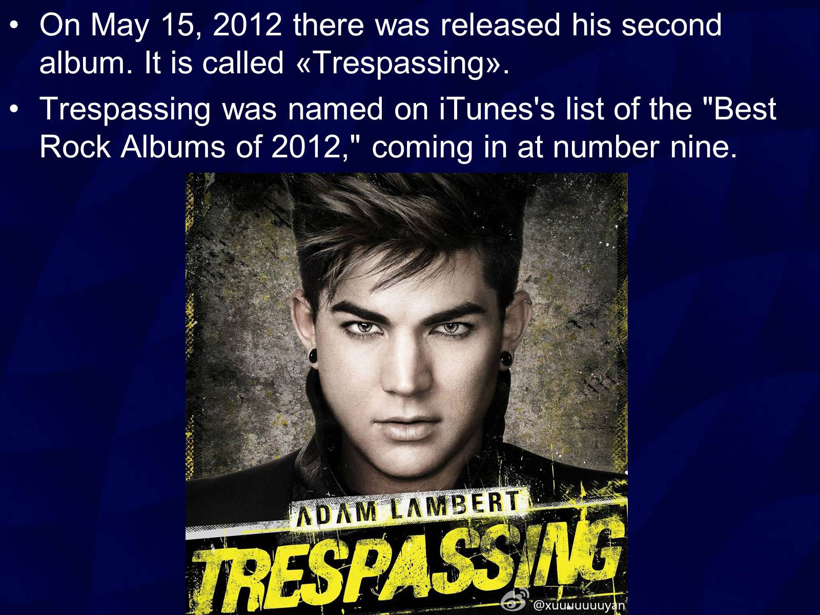 Презентація на тему «ADAM LAMBERT» - Слайд #7