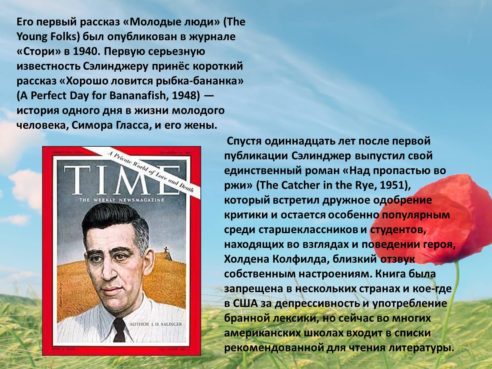 Презентація на тему «Джером Девид Селинджер и его творчество» - Слайд #6