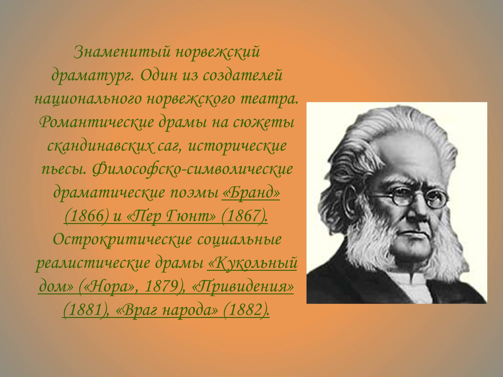 Презентація на тему «Генрик Ибсен» - Слайд #3