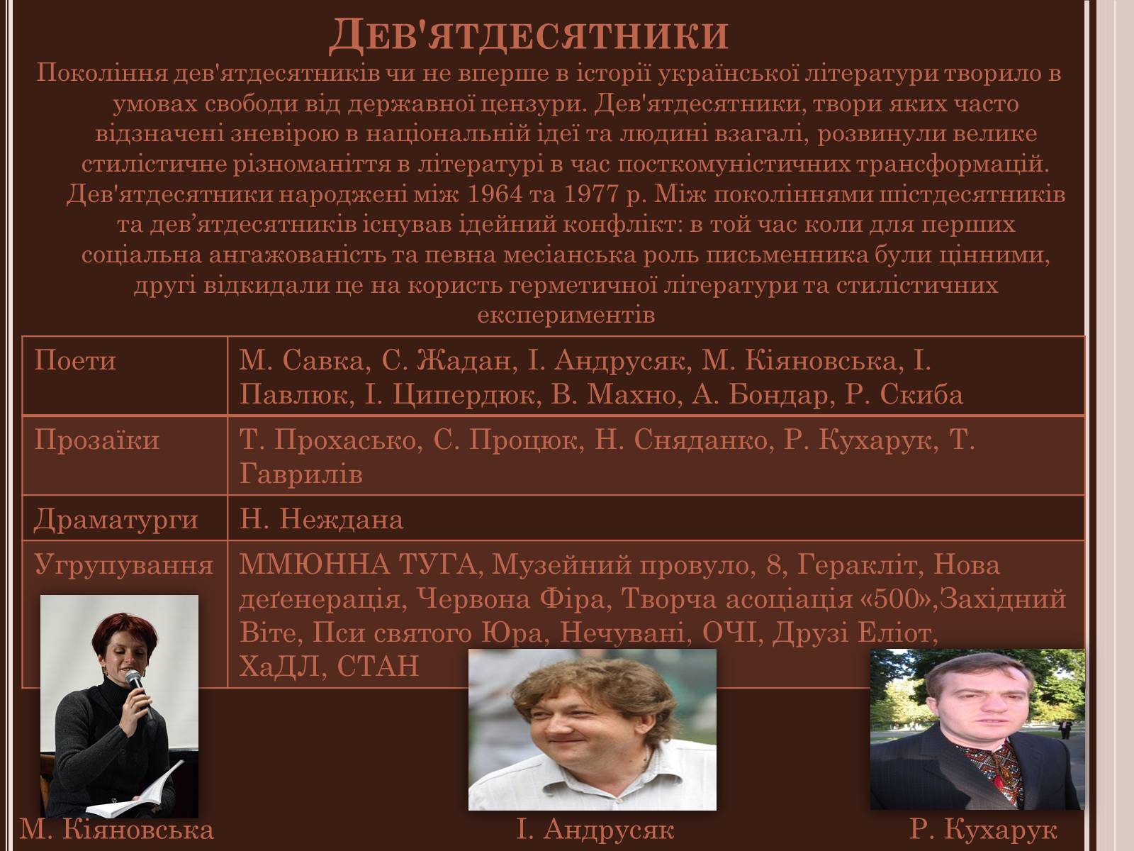 Презентація на тему «Сучасна українська література» (варіант 3) - Слайд #7