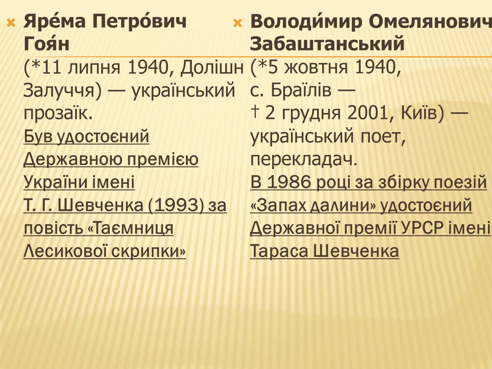 Презентація на тему «Українські письменники – лауреати Державної премії України ім. Т.Г.Шевченка» - Слайд #9