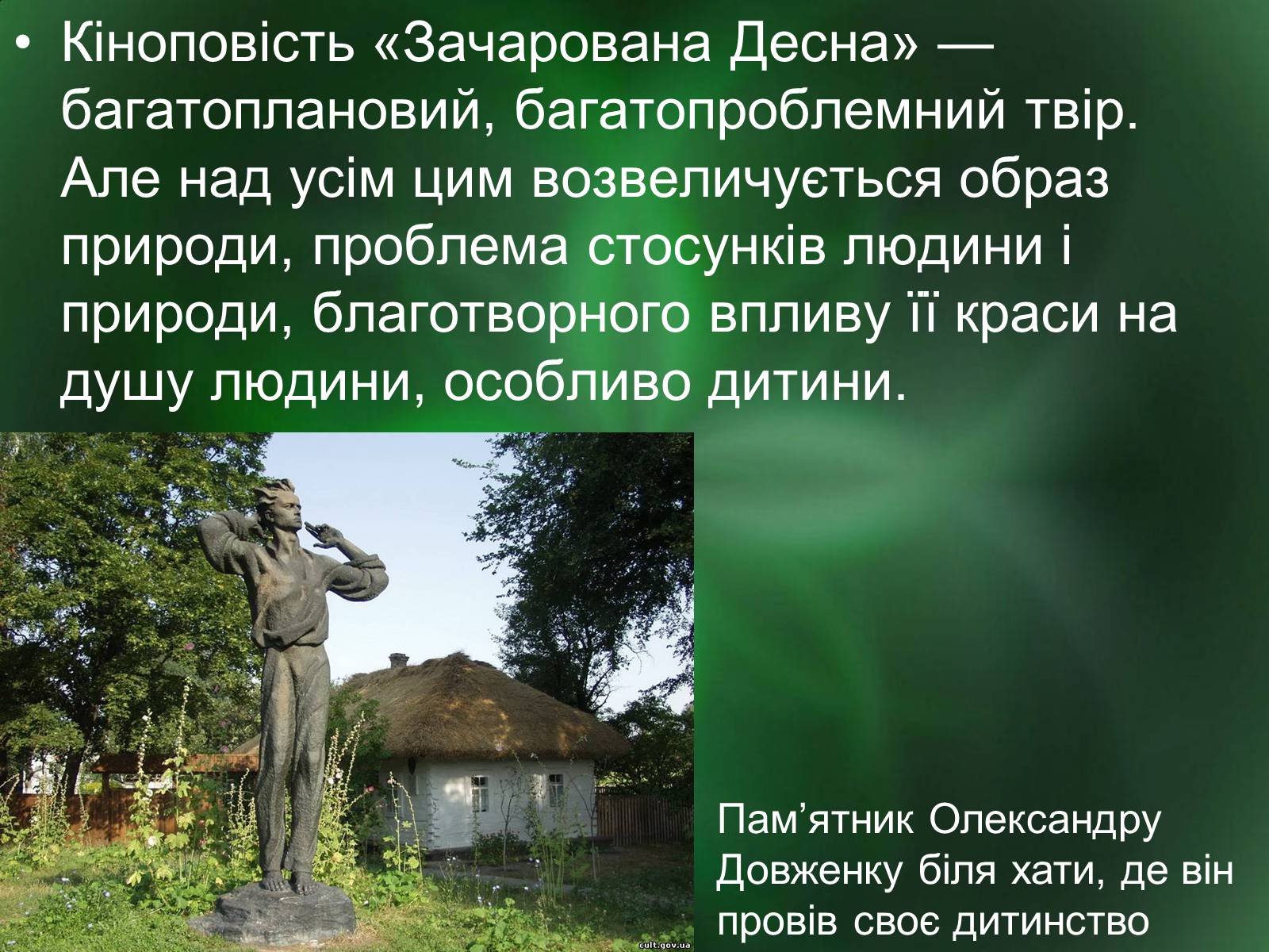 Презентація на тему «Роль природи в творі Зачарована десна» - Слайд #3