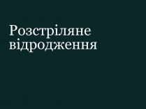 Презентація на тему «Розстріляне відродження» (варіант 5)