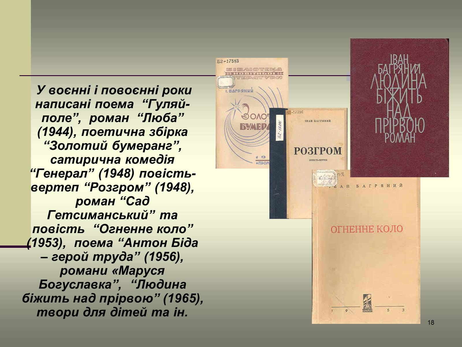 Презентація на тему «Іван Багряний» (варіант 6) - Слайд #18