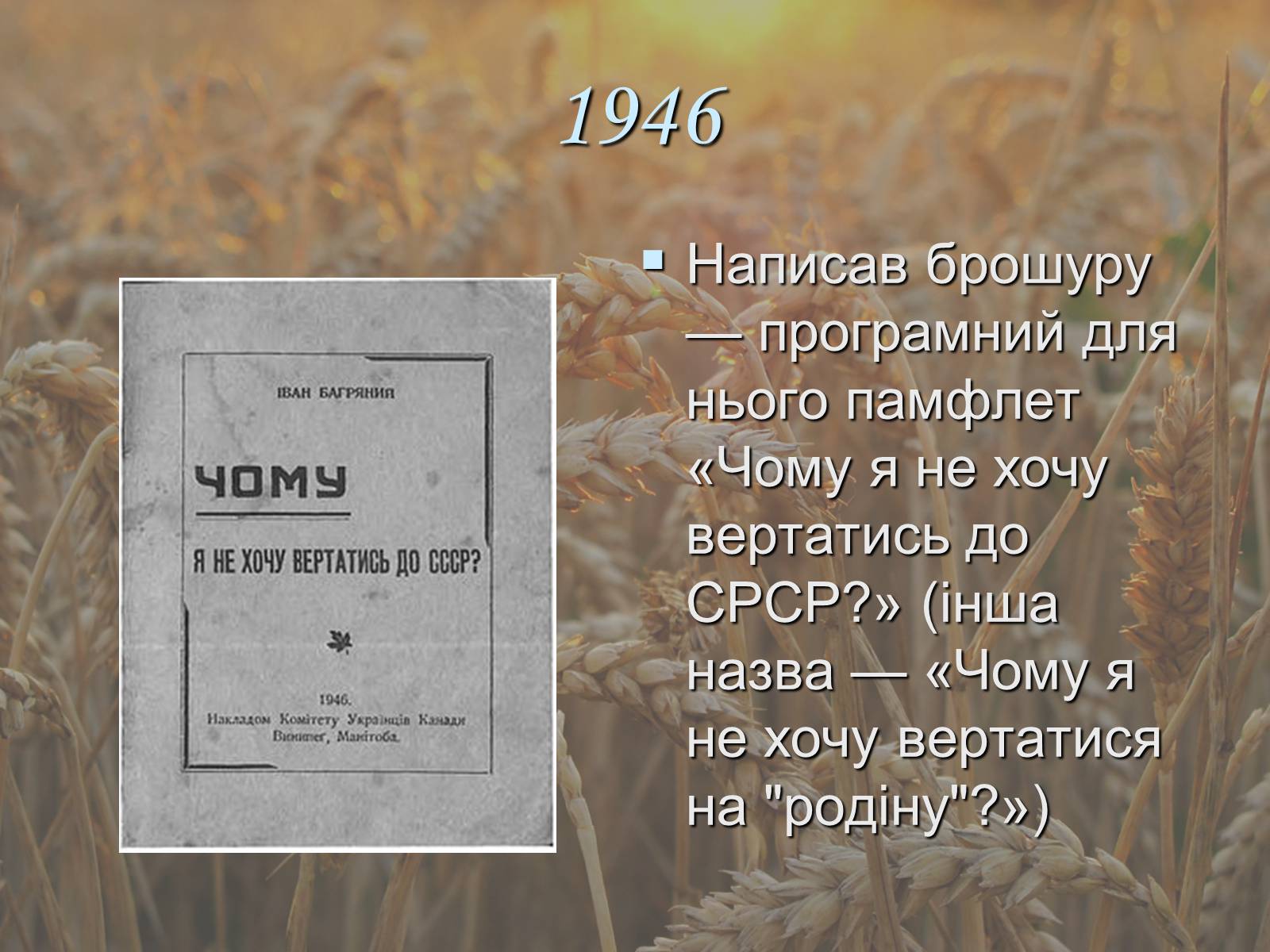 Презентація на тему «Іван Павлович Багряний» (варіант 1) - Слайд #17