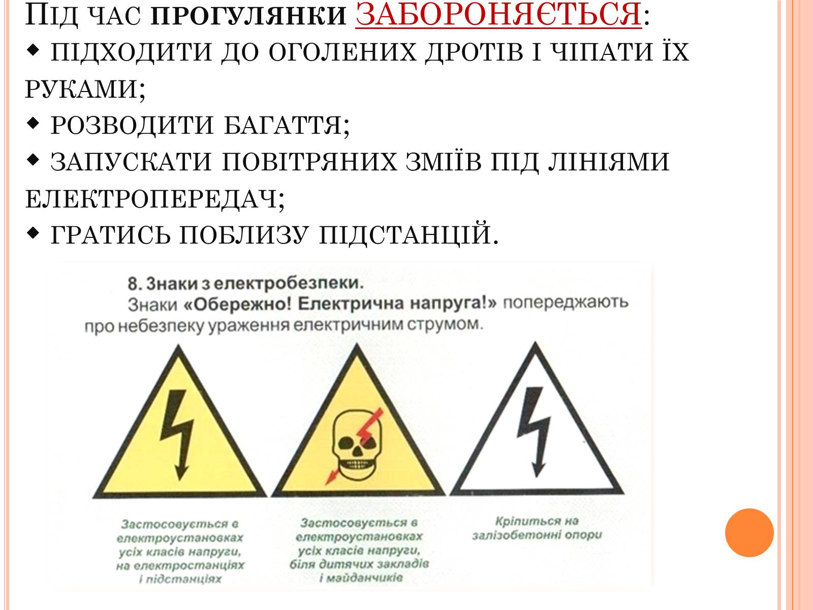 Презентація на тему «Безпека людини під час роботи з електричними приладами і пристроями» (варіант 1) - Слайд #9