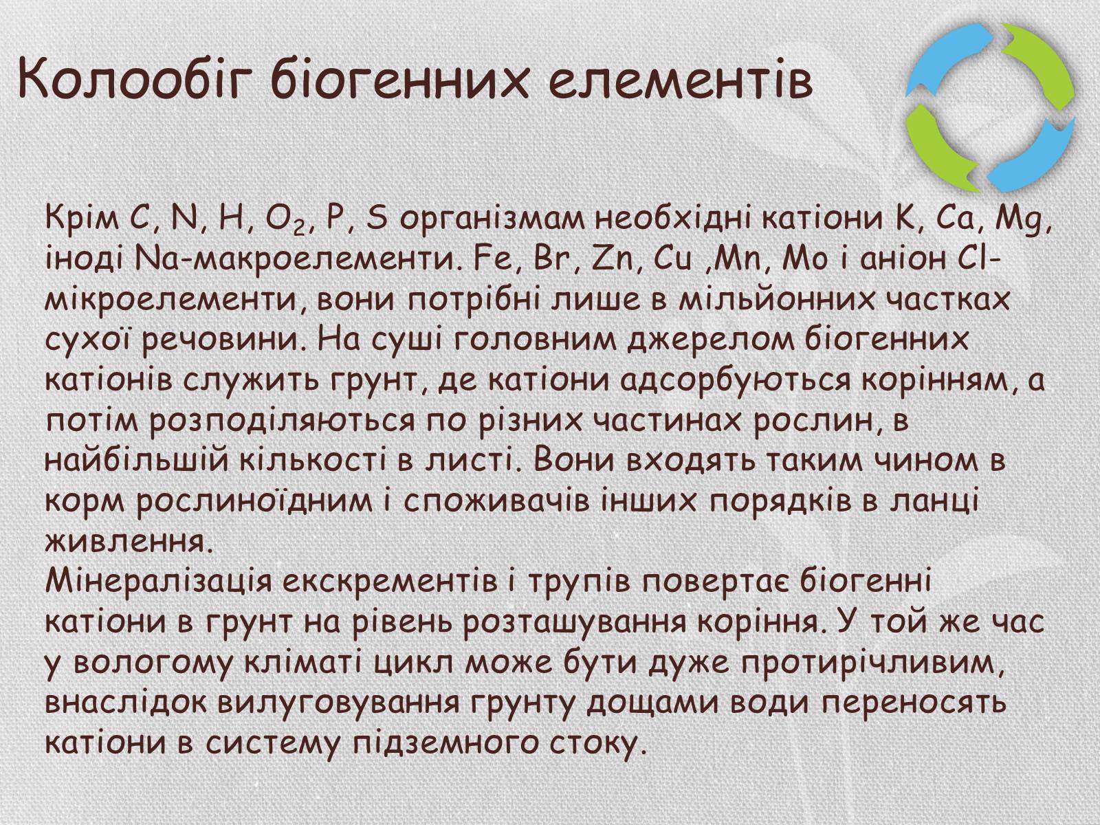 Презентація на тему «Колообіг речовин і потоки енергії як основні системоутворювальні чинники» (варіант 1) - Слайд #20