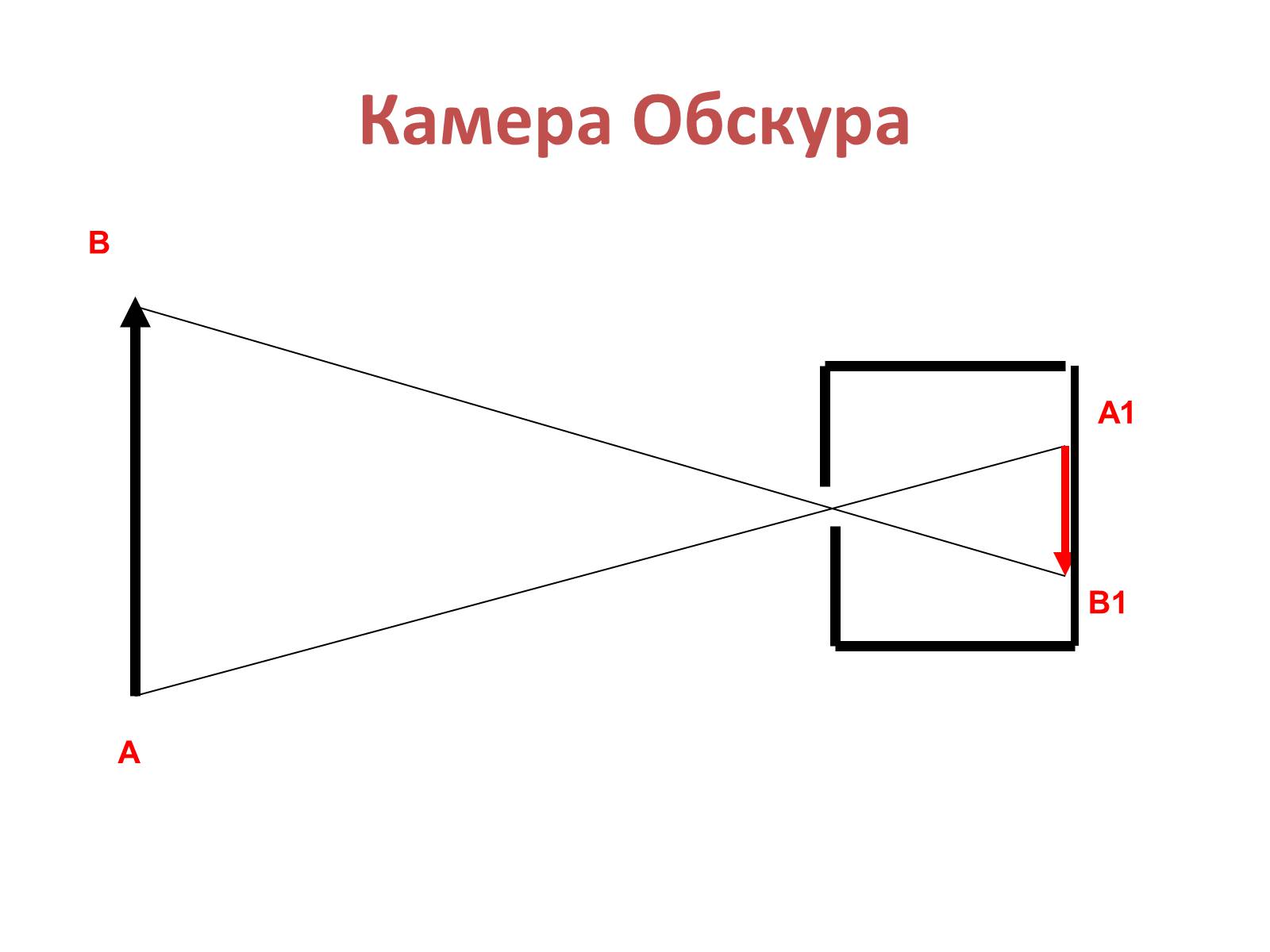 Камера ход. Камера обскура схема.