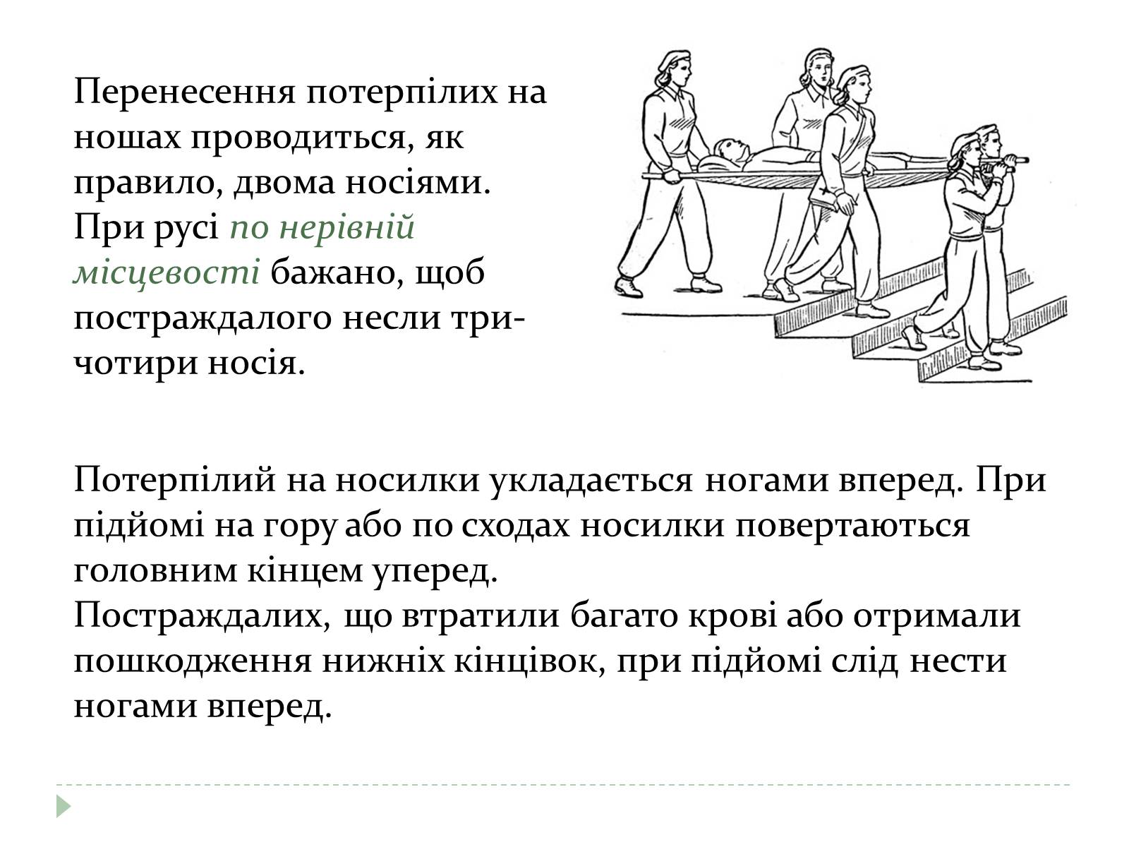 Презентація на тему «Перенесення і транспортування потерпілого» - Слайд #4