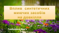 Презентація на тему «Вплив синтетичних миючих засобів на довкілля»