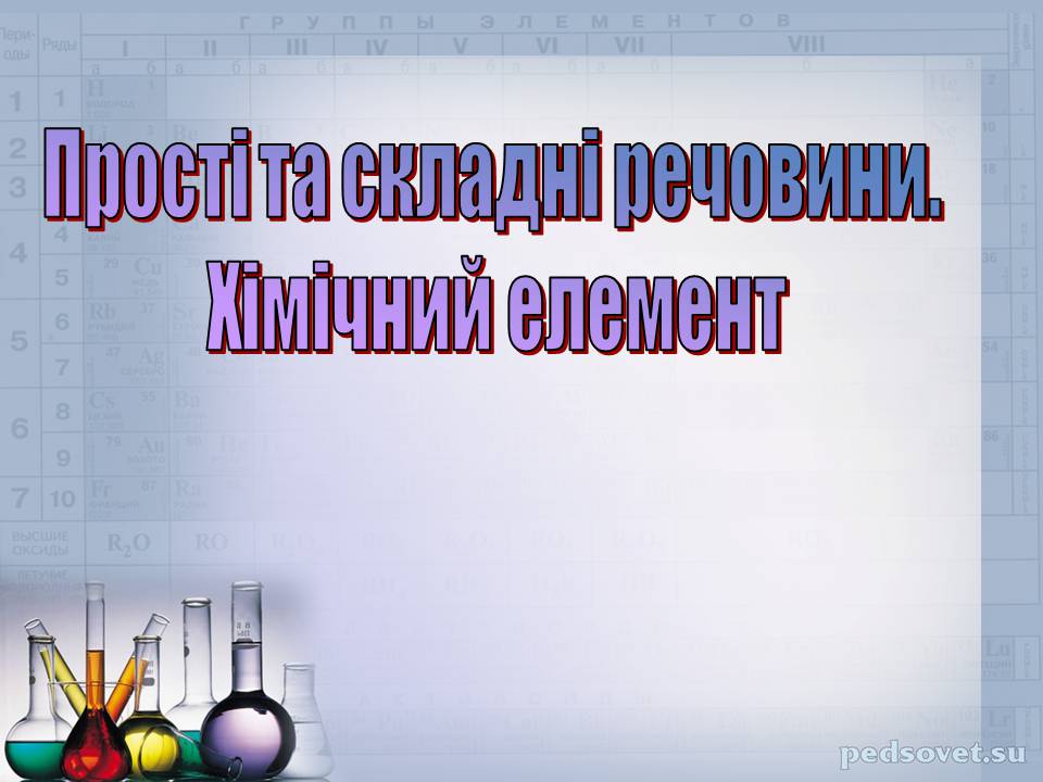 Презентація на тему «Прості та складні речовини. Хімічний елемент» (варіант 2) - Слайд #1