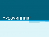 Презентація на тему «Розчинник»