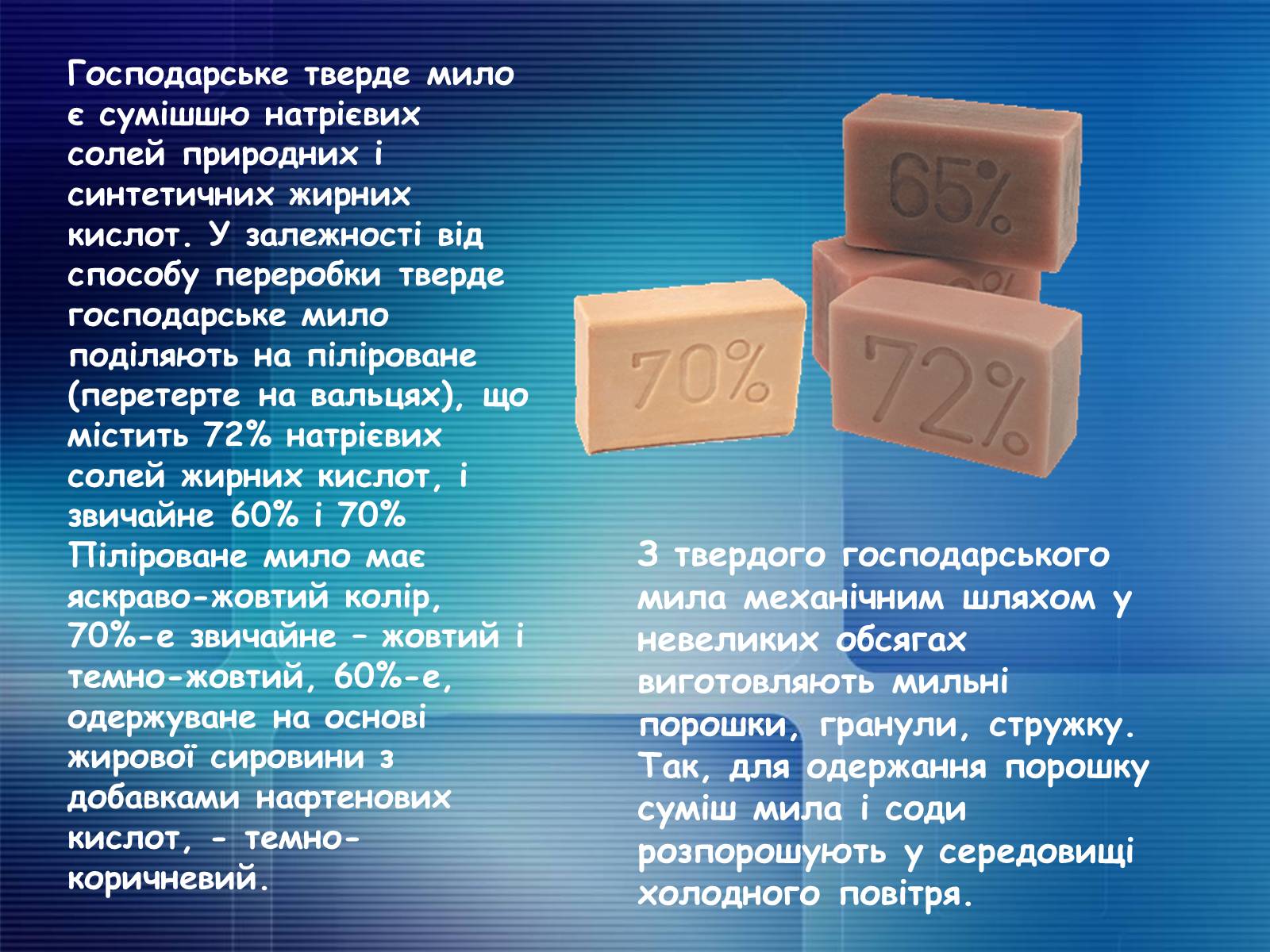 Презентація на тему «Миючі засоби в побуті. Мило. Првальні порошки» - Слайд #7