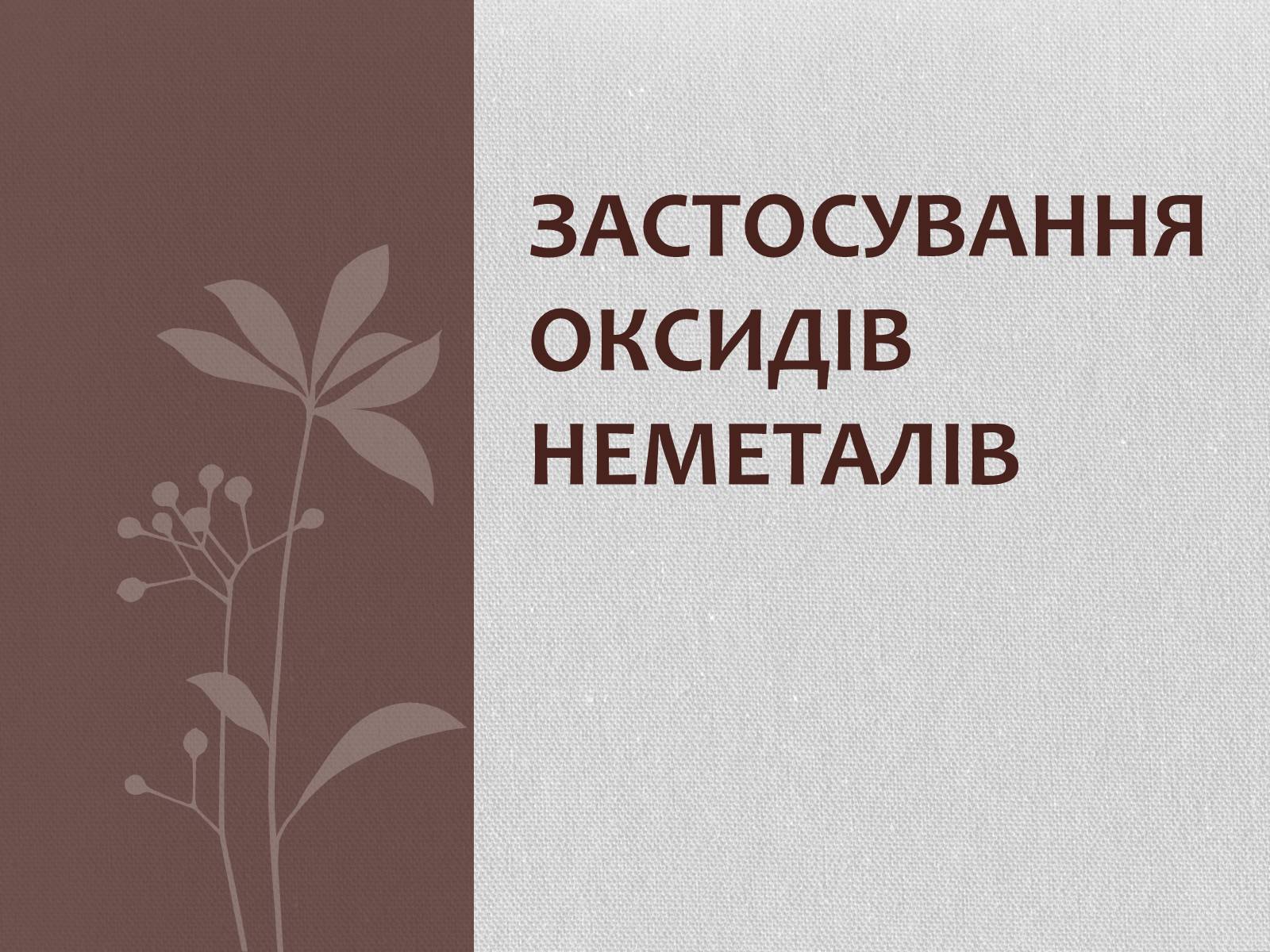 Презентація на тему «Застосування оксидів неметалів» (варіант 2) - Слайд #1