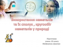 Презентація на тему «Використання неметалів та їх сполук, кругообіг неметалів у природі»