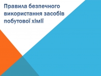 Презентація на тему «Правила безпечного використання засобів побутової хімії» (варіант 2)