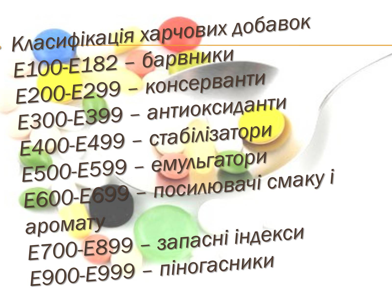 Презентація на тему «Харчові добавки і їх вплив на організм людини» (варіант 1) - Слайд #7