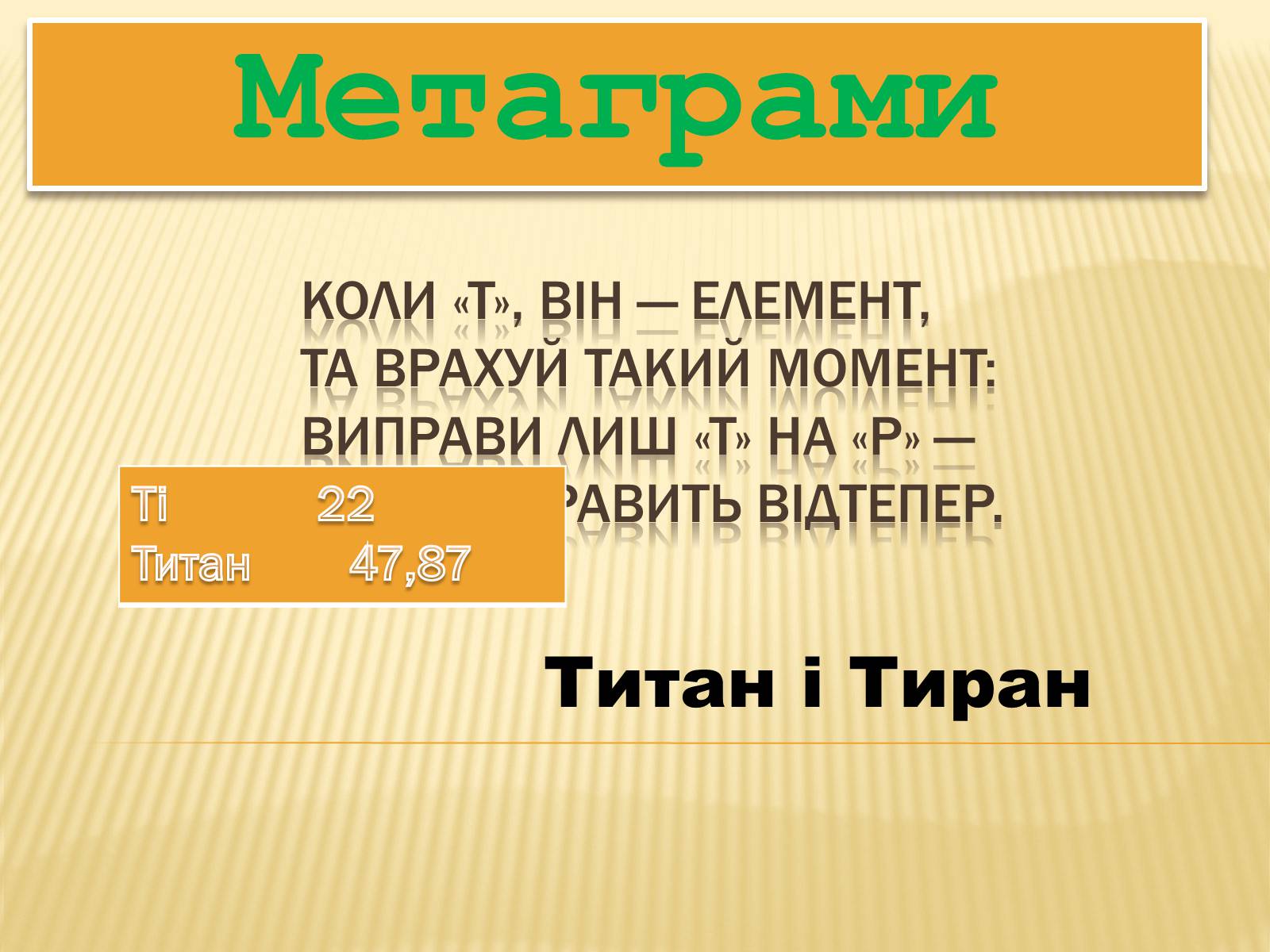 Презентація на тему «Хімічні метаграми» - Слайд #4