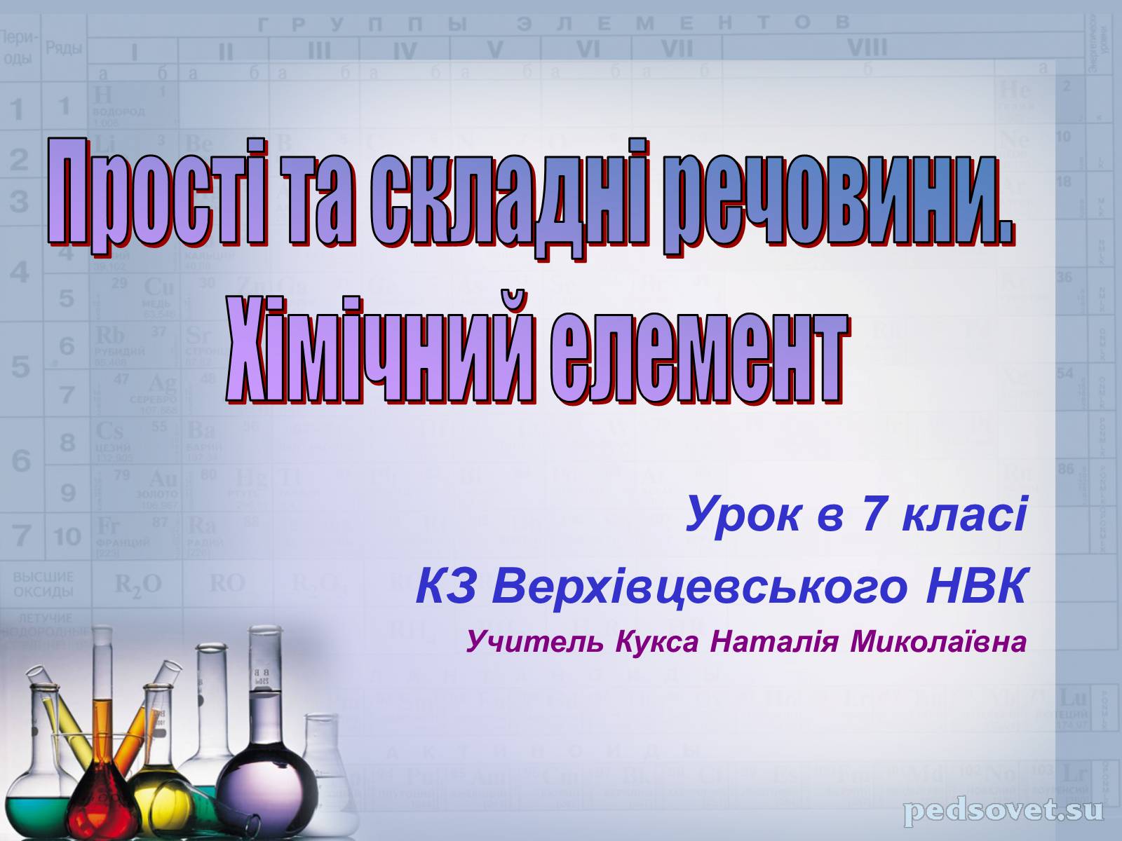 Презентація на тему «Прості та складні речовини. Хімічний елемент» (варіант 1) - Слайд #1