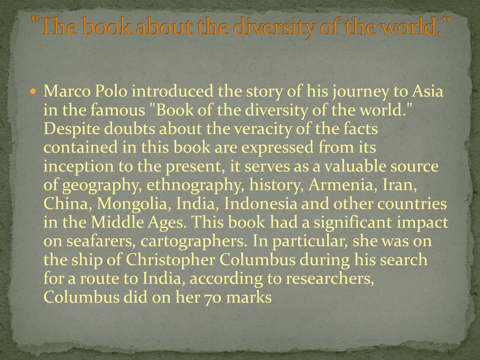 Презентація на тему «Marco Polo» - Слайд #6