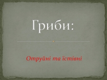 Презентація на тему «Гриби» (варіант 3)