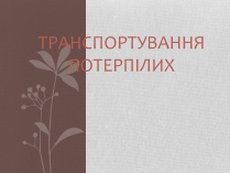 Презентація на тему «Транспортування потерпілих»