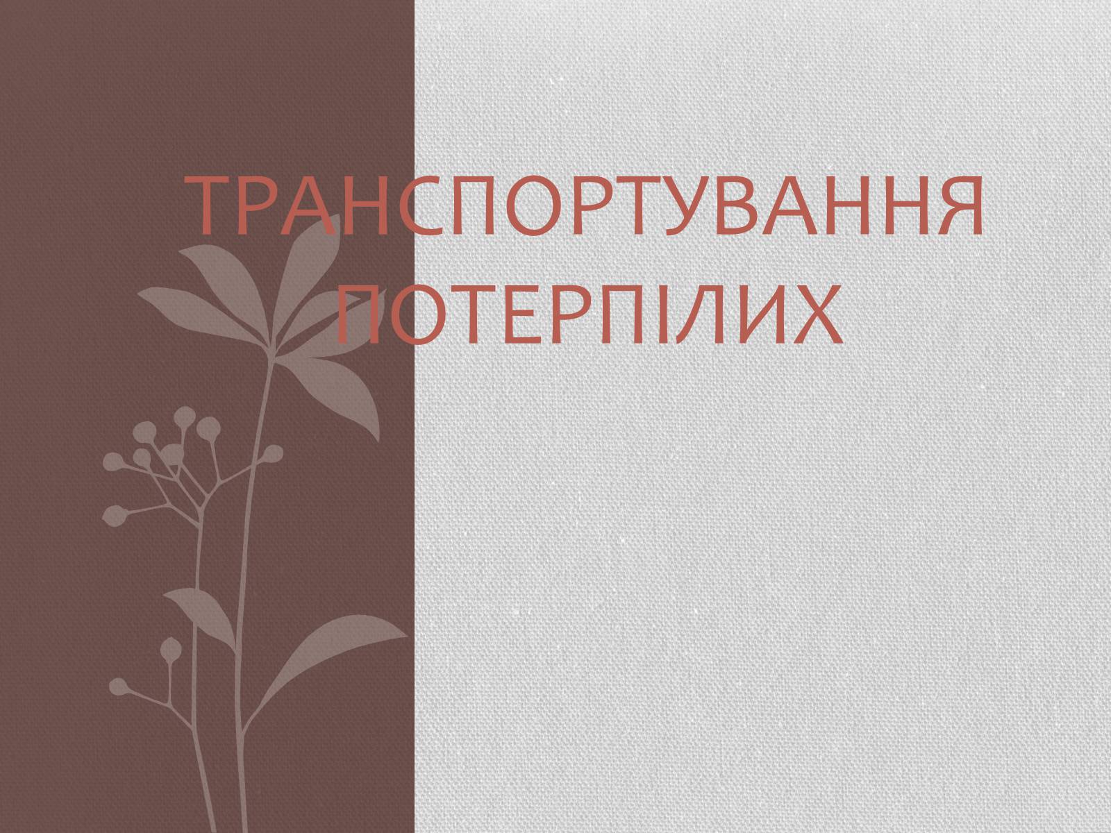 Презентація на тему «Транспортування потерпілих» - Слайд #1