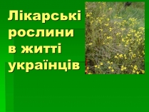 Презентація на тему «Лікарські рослини в житті українців»